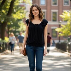 Eyelash Couture Black Blouse